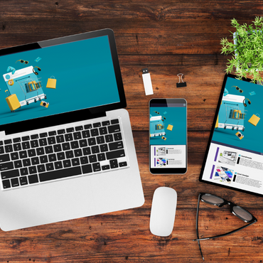 Ecommerce boost on laptop, tablet and mobile phone